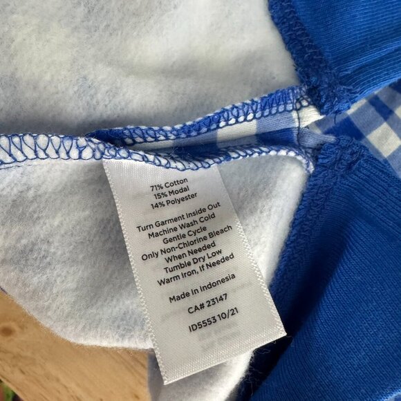 Talbots Gingham Sweatshirt 1X Blue White Long Sleeve Cotton Blend NWT TP-3034 - Picture 8 of 9